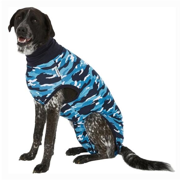 Suitical Recovery Suit for Dogs Blue Camo Cotton Stress Reducing XX-Large NEW - Picture 1 of 11